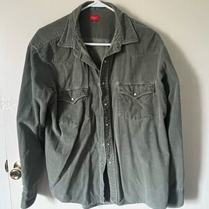 Men's Green Denim Jacket mossimo med